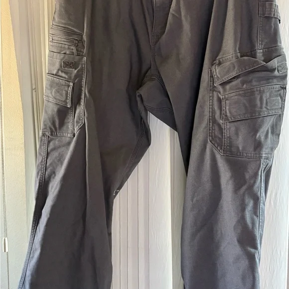 Men's Gray DuluthFlex Fire Hose Relaxed Fit Sweat Management Cargo Work Pants - Picture 8 of 9